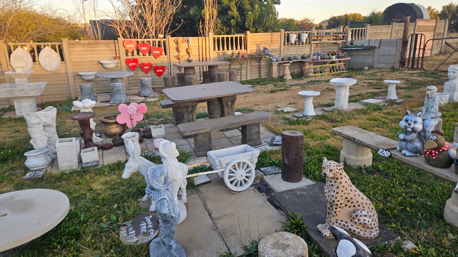 Concrete garden ornaments