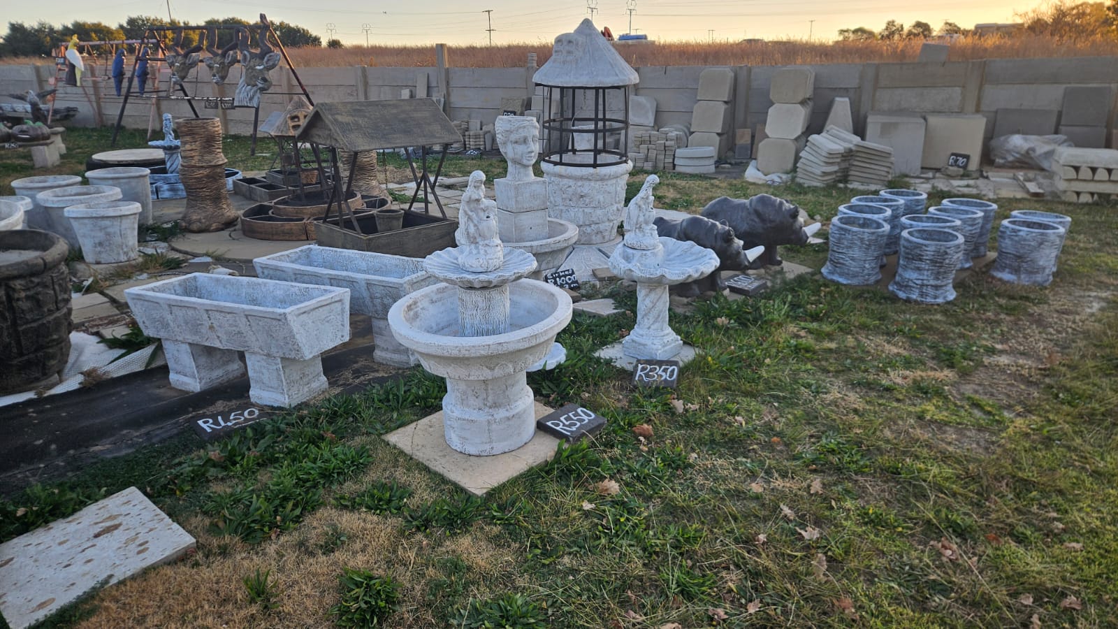 Concrete garden ornaments
