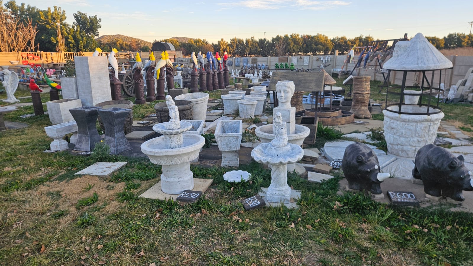 Concrete garden ornaments